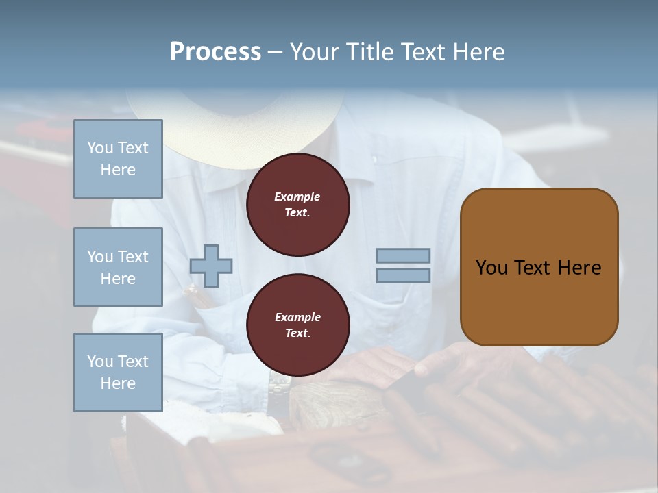 A Man In A Hat Is Working On A Piece Of Wood PowerPoint Template