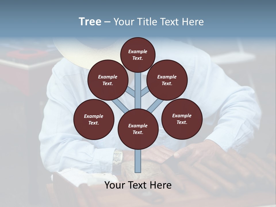 A Man In A Hat Is Working On A Piece Of Wood PowerPoint Template