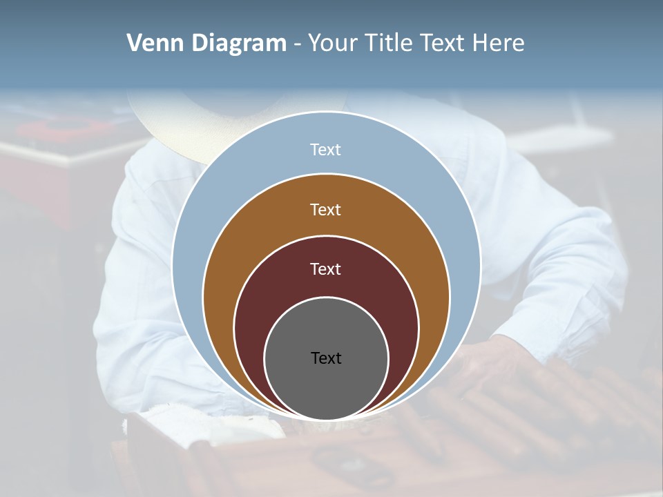A Man In A Hat Is Working On A Piece Of Wood PowerPoint Template