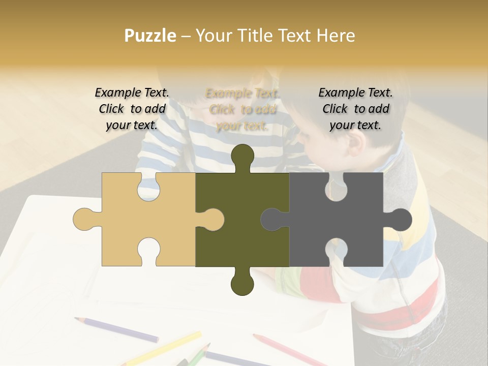 White Grip Table PowerPoint Template