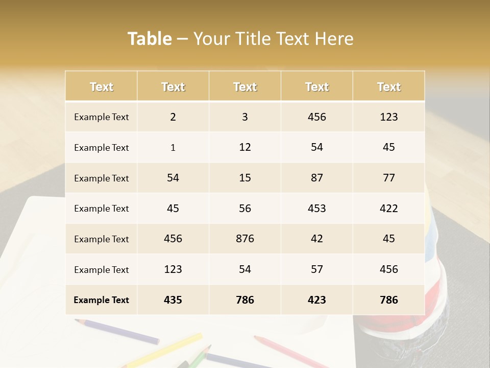 White Grip Table PowerPoint Template