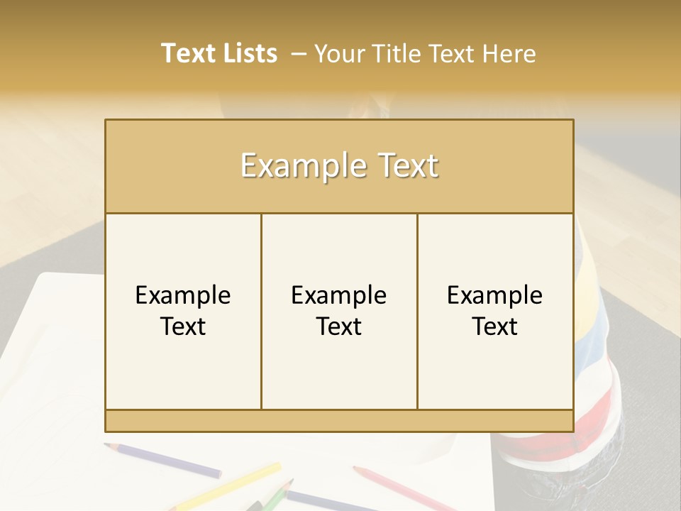 White Grip Table PowerPoint Template