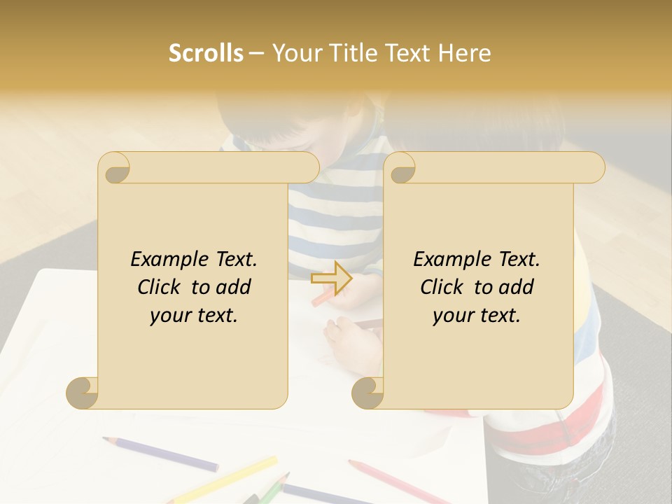 White Grip Table PowerPoint Template