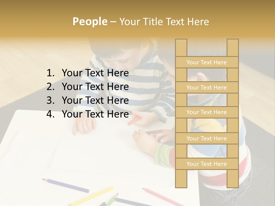 White Grip Table PowerPoint Template