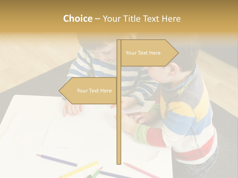 White Grip Table PowerPoint Template