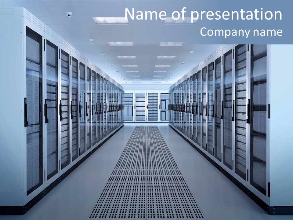 Server Racks File Network Server Network Infrastructure PowerPoint Template