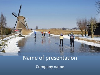 Blue Sky Zuidholland Frozen Lake PowerPoint Template