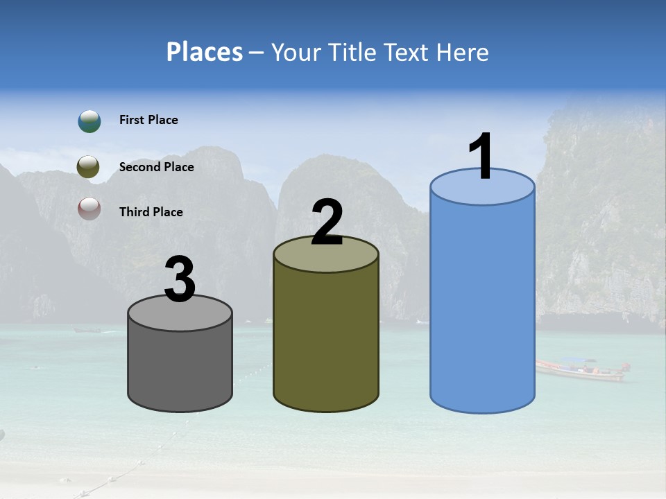 A Beach With A Boat In The Middle Of It PowerPoint Template