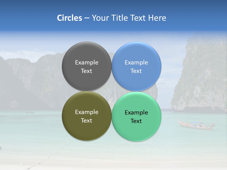 A Beach With A Boat In The Middle Of It PowerPoint Template