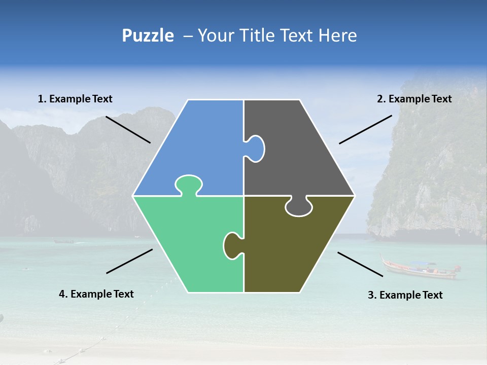 A Beach With A Boat In The Middle Of It PowerPoint Template