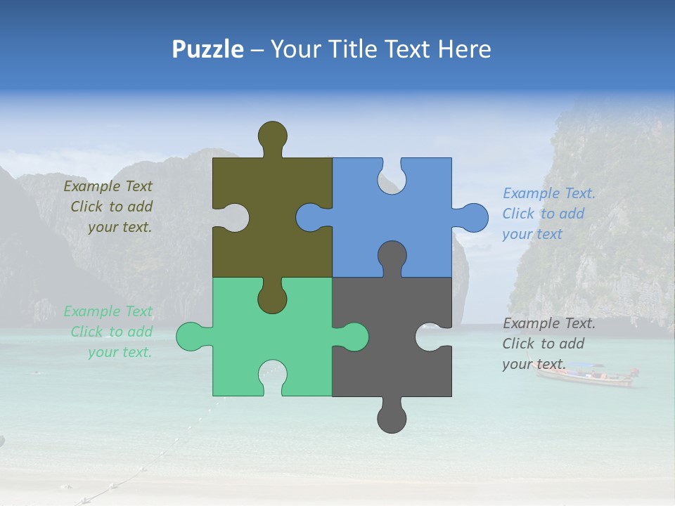 A Beach With A Boat In The Middle Of It PowerPoint Template