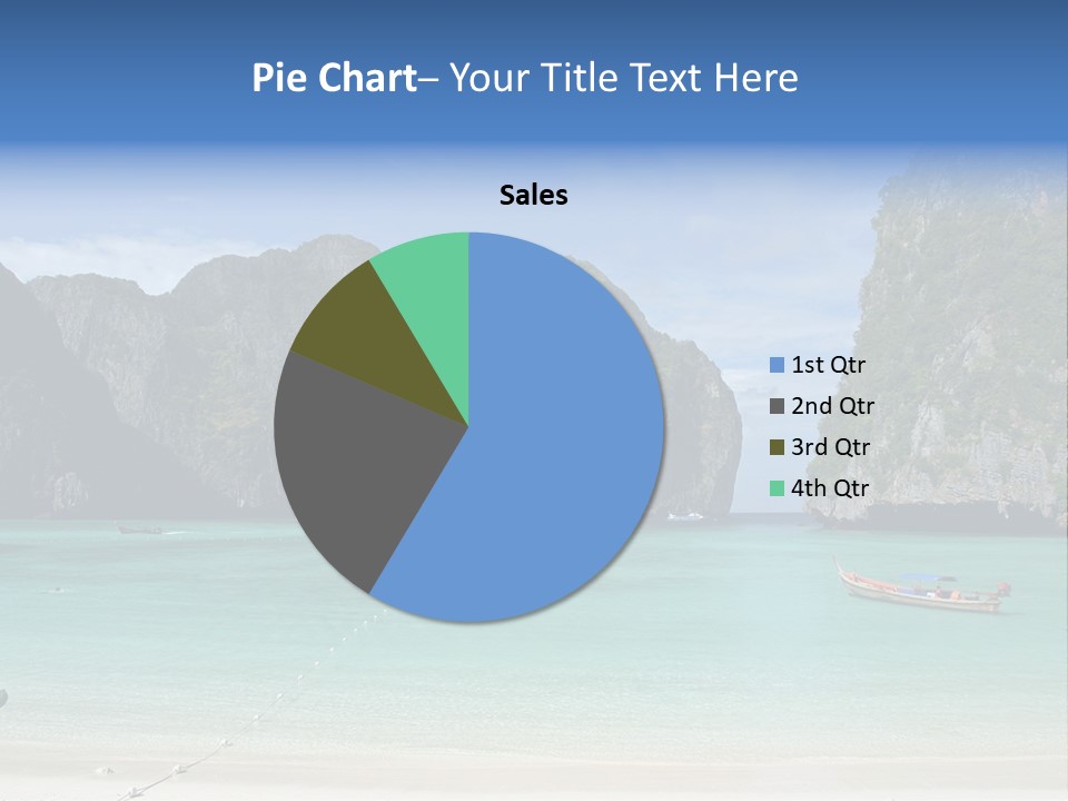 A Beach With A Boat In The Middle Of It PowerPoint Template