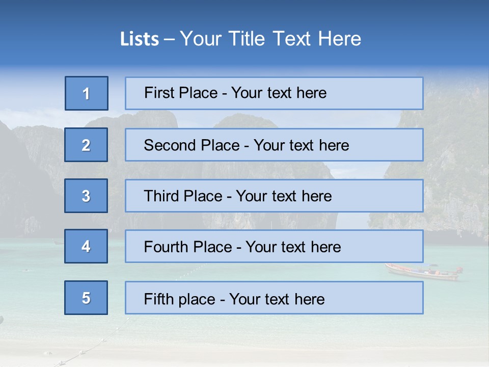 A Beach With A Boat In The Middle Of It PowerPoint Template