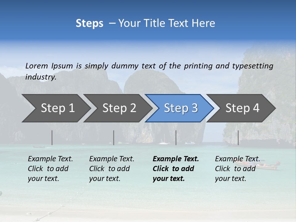 A Beach With A Boat In The Middle Of It PowerPoint Template