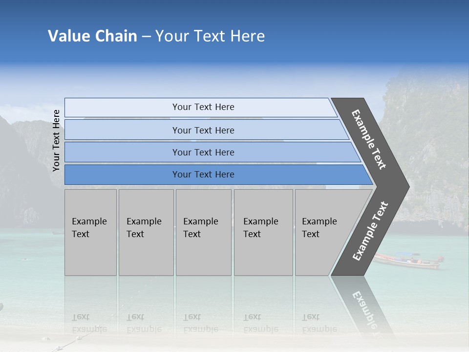 A Beach With A Boat In The Middle Of It PowerPoint Template