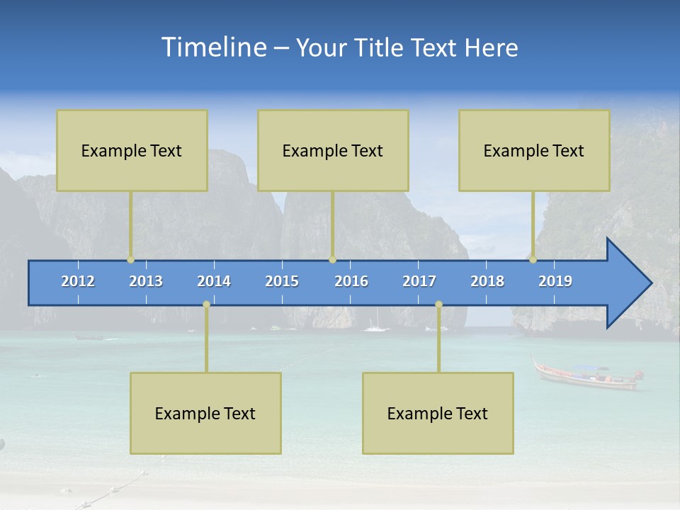 A Beach With A Boat In The Middle Of It PowerPoint Template