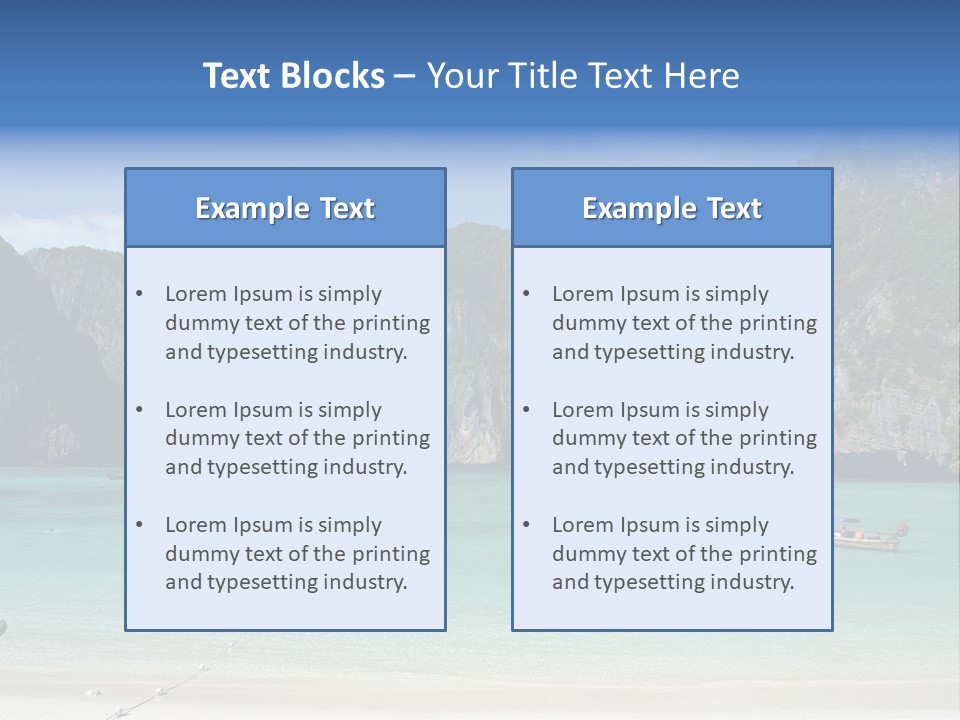 A Beach With A Boat In The Middle Of It PowerPoint Template