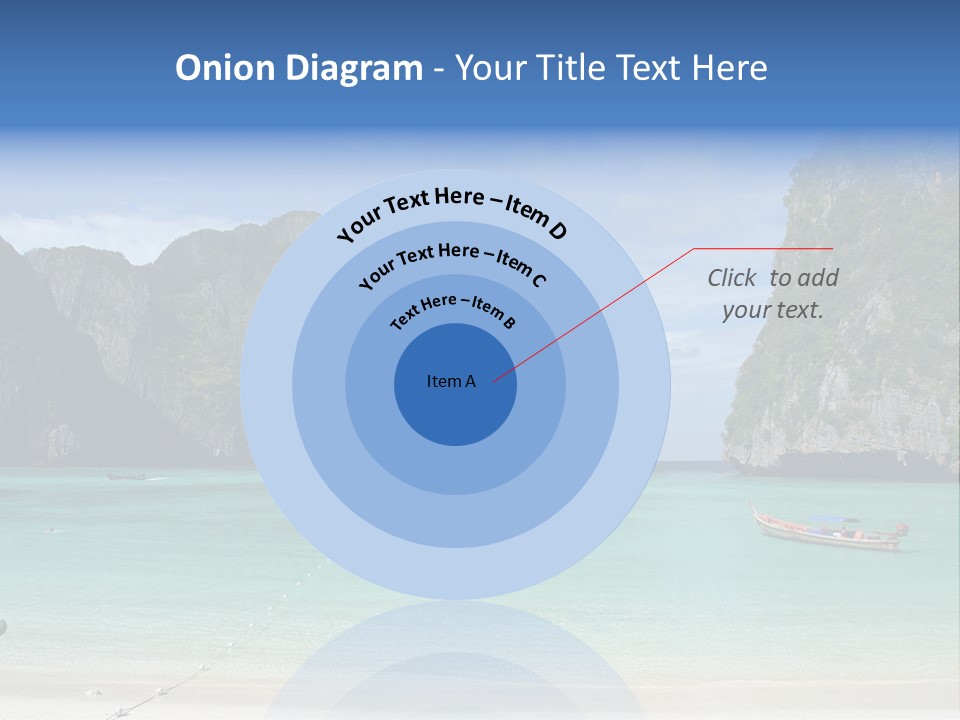 A Beach With A Boat In The Middle Of It PowerPoint Template