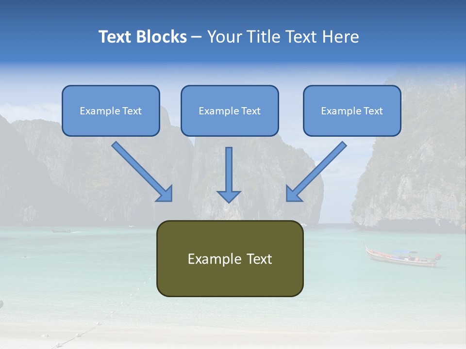 A Beach With A Boat In The Middle Of It PowerPoint Template