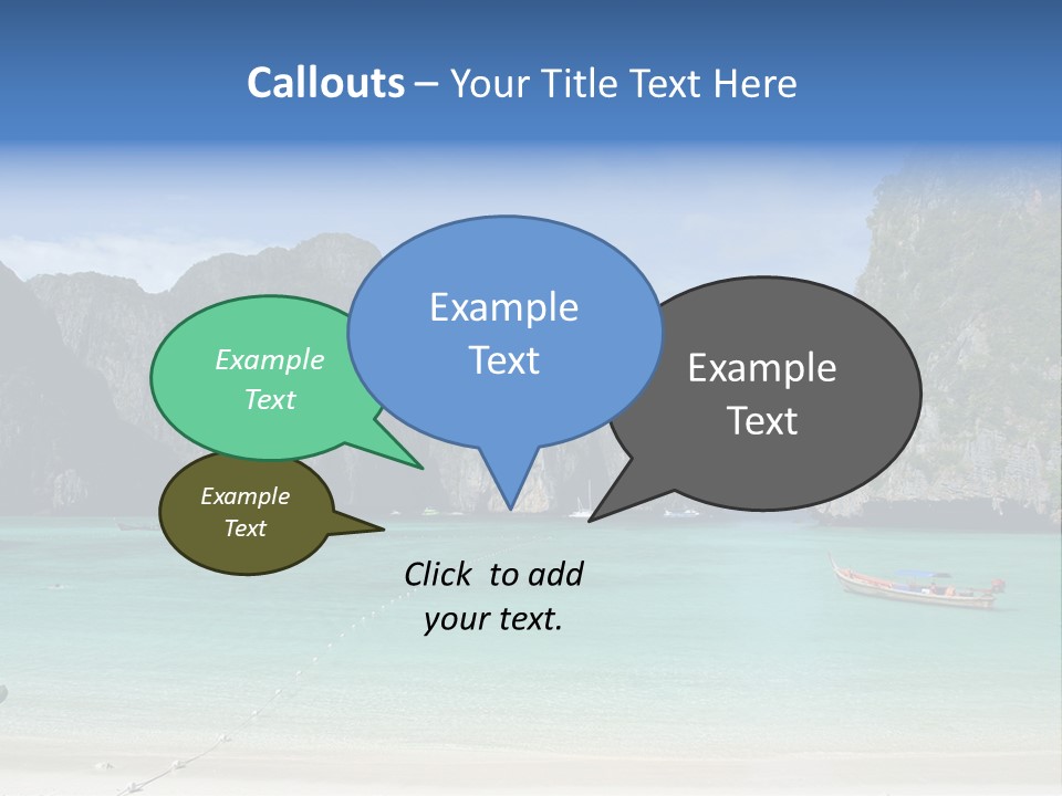 A Beach With A Boat In The Middle Of It PowerPoint Template