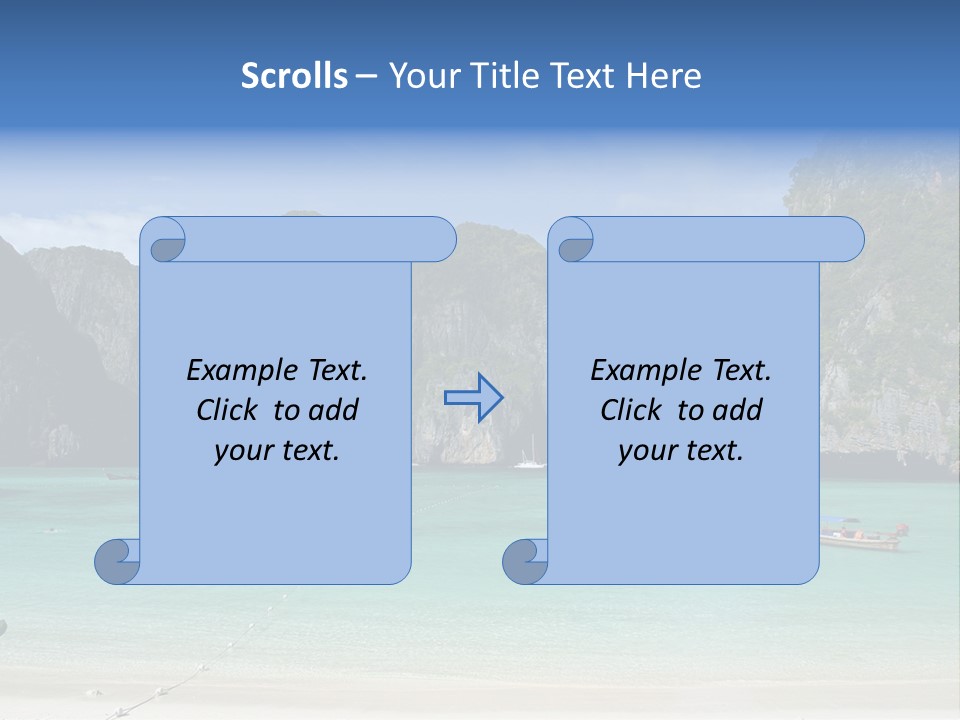 A Beach With A Boat In The Middle Of It PowerPoint Template