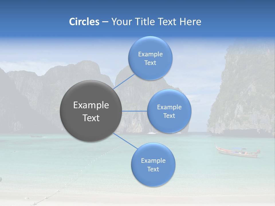 A Beach With A Boat In The Middle Of It PowerPoint Template