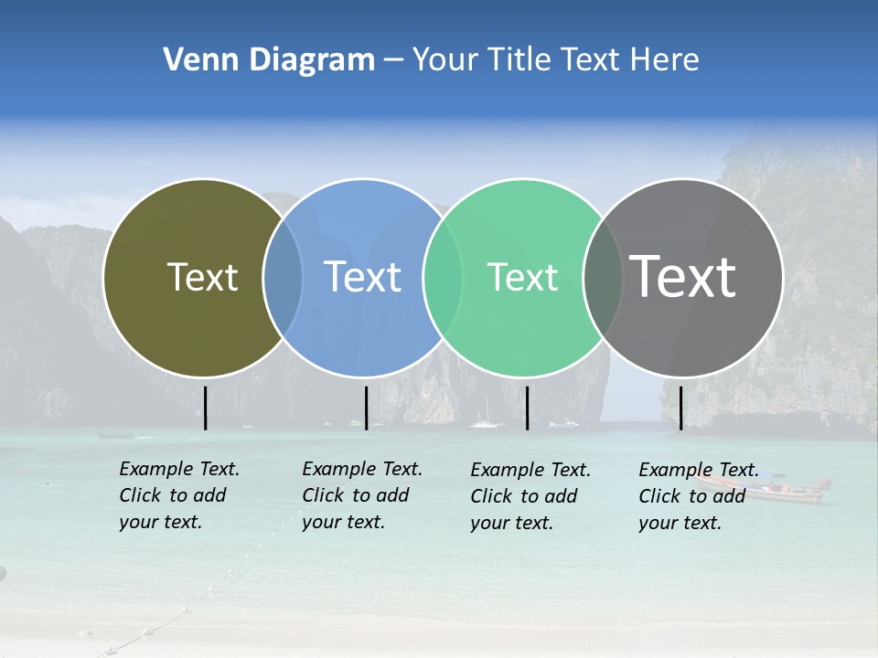 A Beach With A Boat In The Middle Of It PowerPoint Template