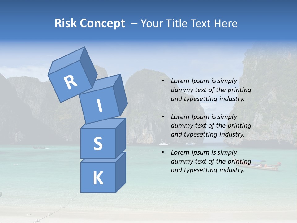 A Beach With A Boat In The Middle Of It PowerPoint Template