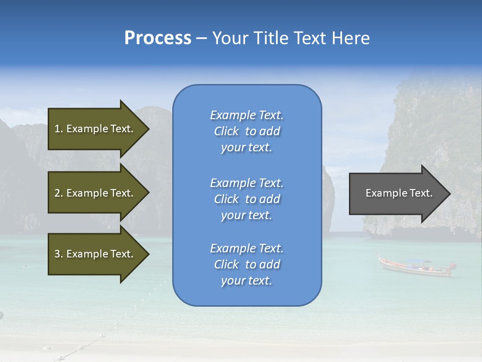 A Beach With A Boat In The Middle Of It PowerPoint Template