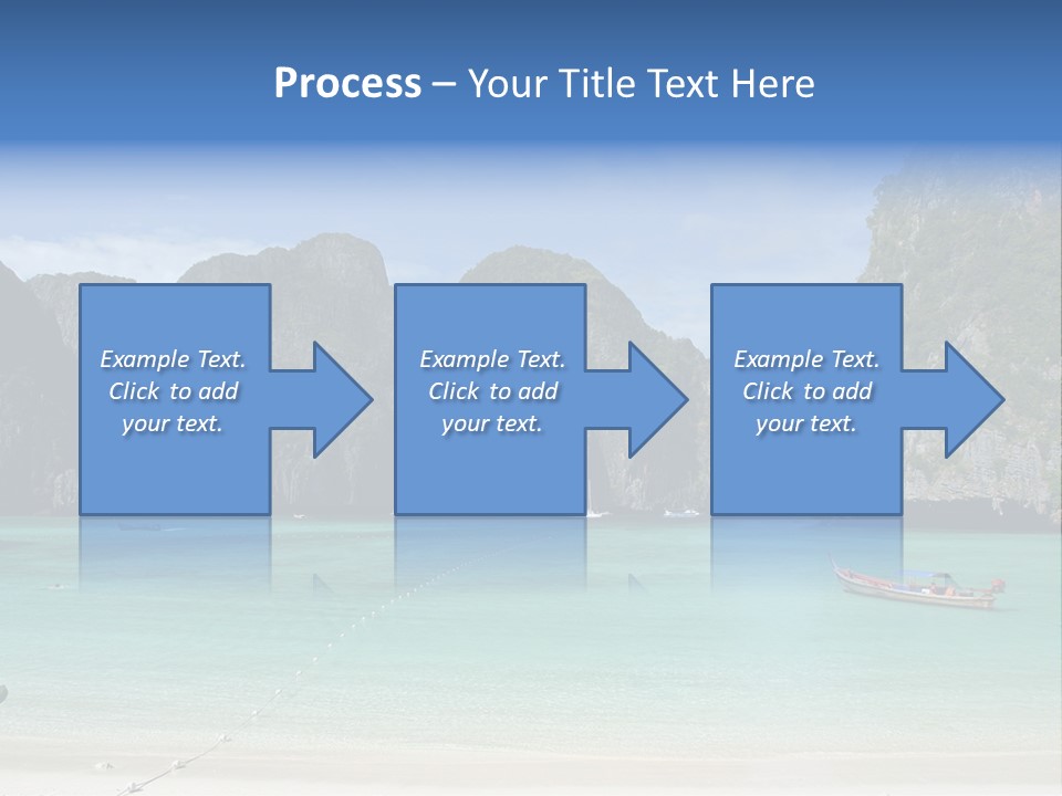 A Beach With A Boat In The Middle Of It PowerPoint Template