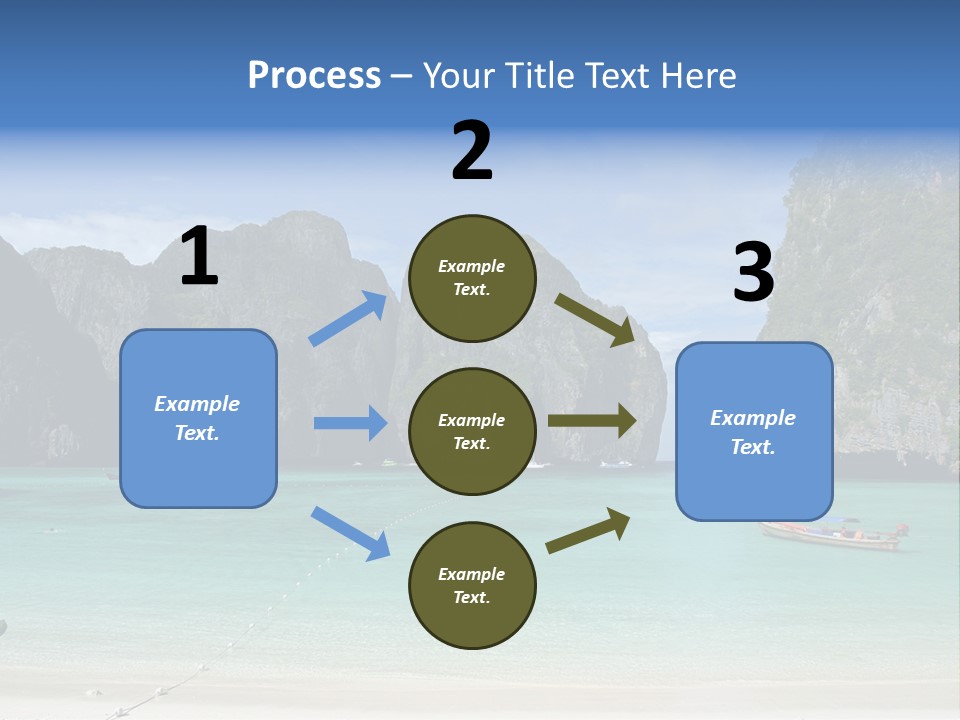 A Beach With A Boat In The Middle Of It PowerPoint Template