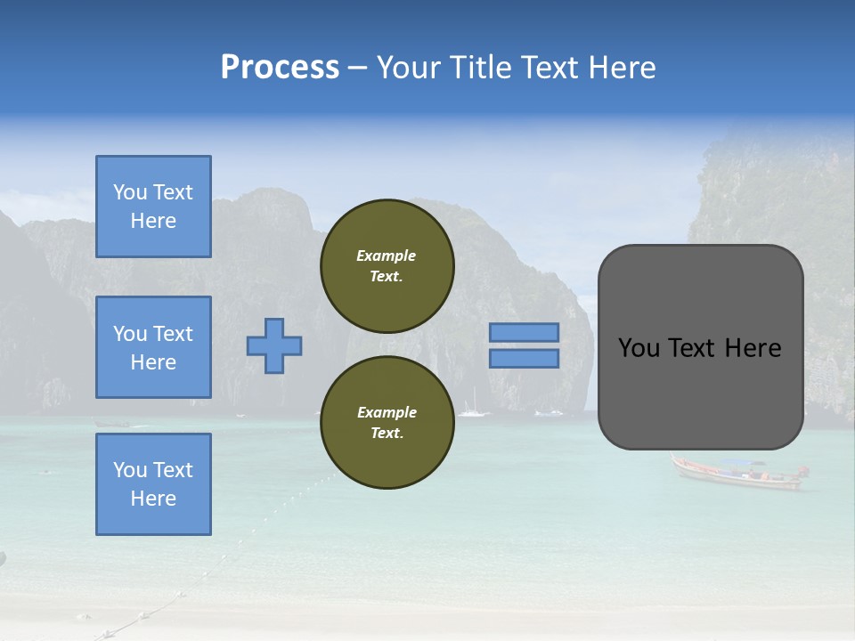 A Beach With A Boat In The Middle Of It PowerPoint Template