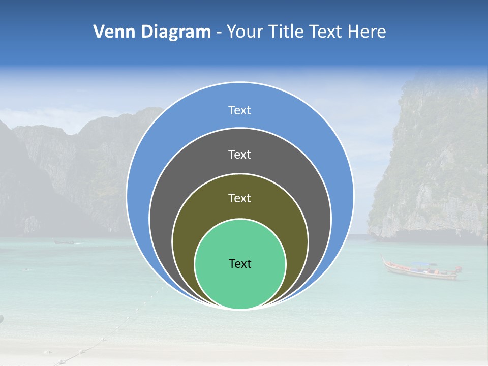 A Beach With A Boat In The Middle Of It PowerPoint Template