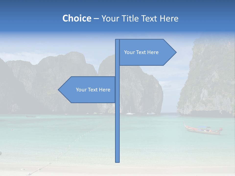 A Beach With A Boat In The Middle Of It PowerPoint Template