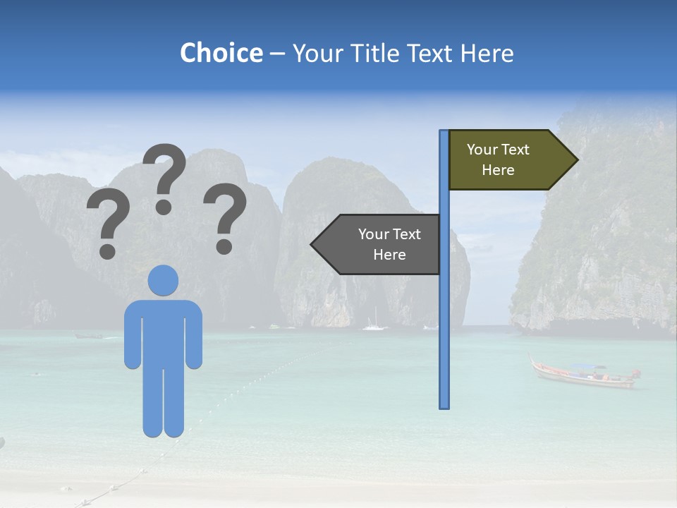 A Beach With A Boat In The Middle Of It PowerPoint Template