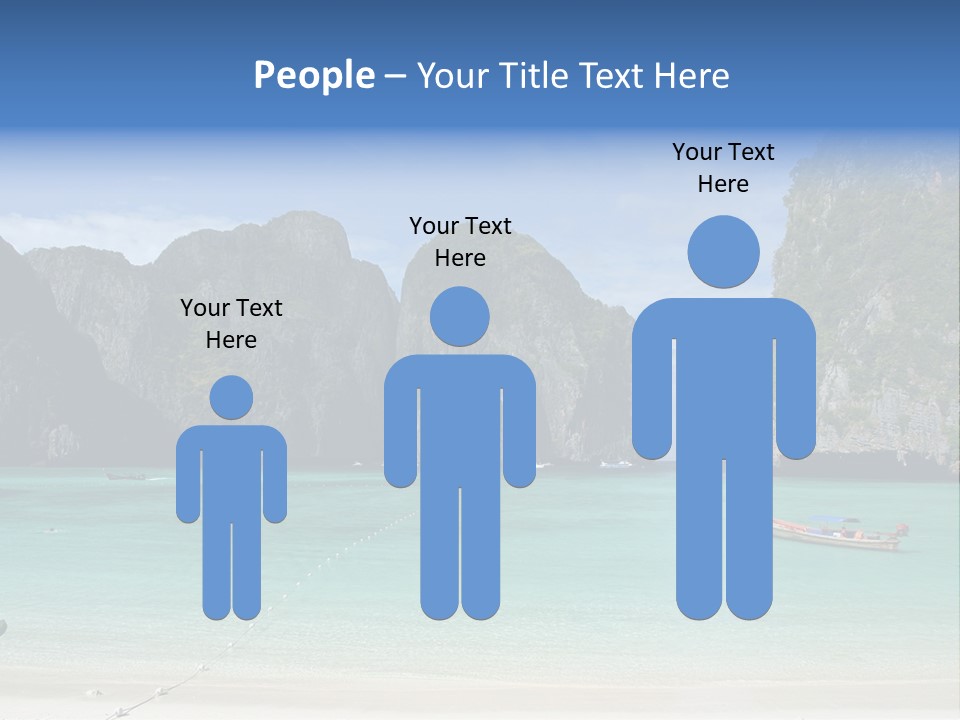 A Beach With A Boat In The Middle Of It PowerPoint Template