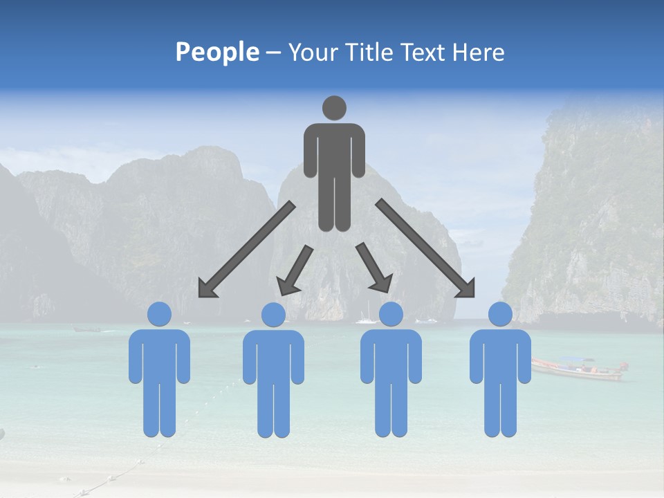 A Beach With A Boat In The Middle Of It PowerPoint Template