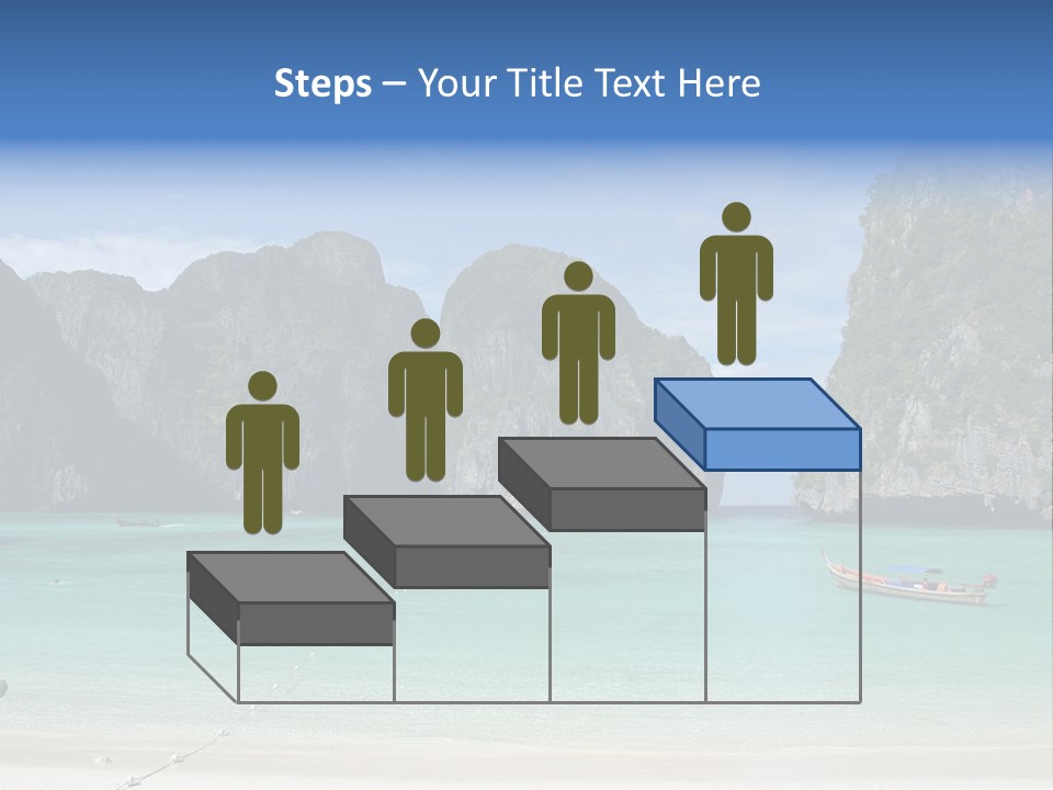 A Beach With A Boat In The Middle Of It PowerPoint Template