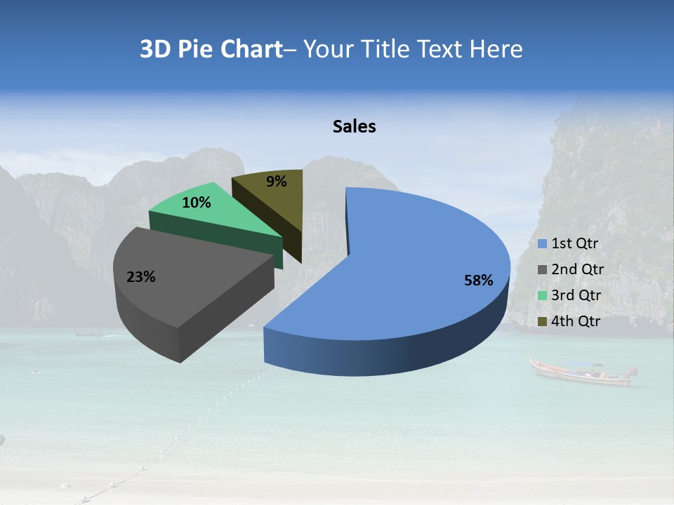 A Beach With A Boat In The Middle Of It PowerPoint Template
