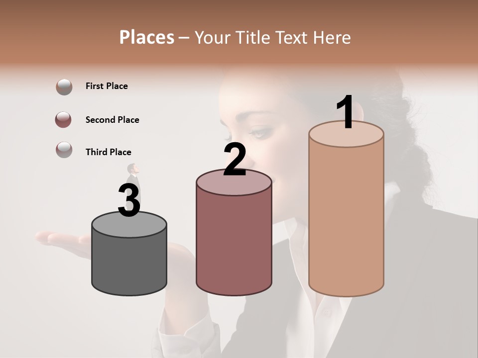 A Woman Holding A Small Toy In Her Hand PowerPoint Template