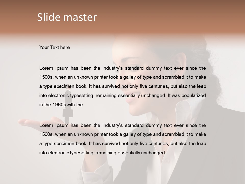 A Woman Holding A Small Toy In Her Hand PowerPoint Template