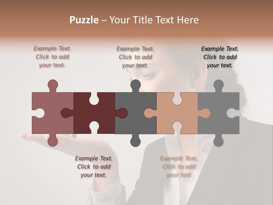 A Woman Holding A Small Toy In Her Hand PowerPoint Template