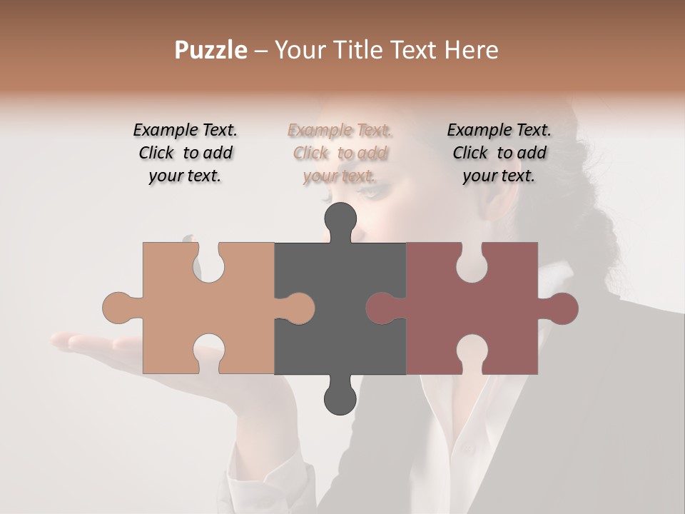 A Woman Holding A Small Toy In Her Hand PowerPoint Template