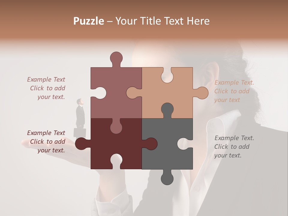 A Woman Holding A Small Toy In Her Hand PowerPoint Template