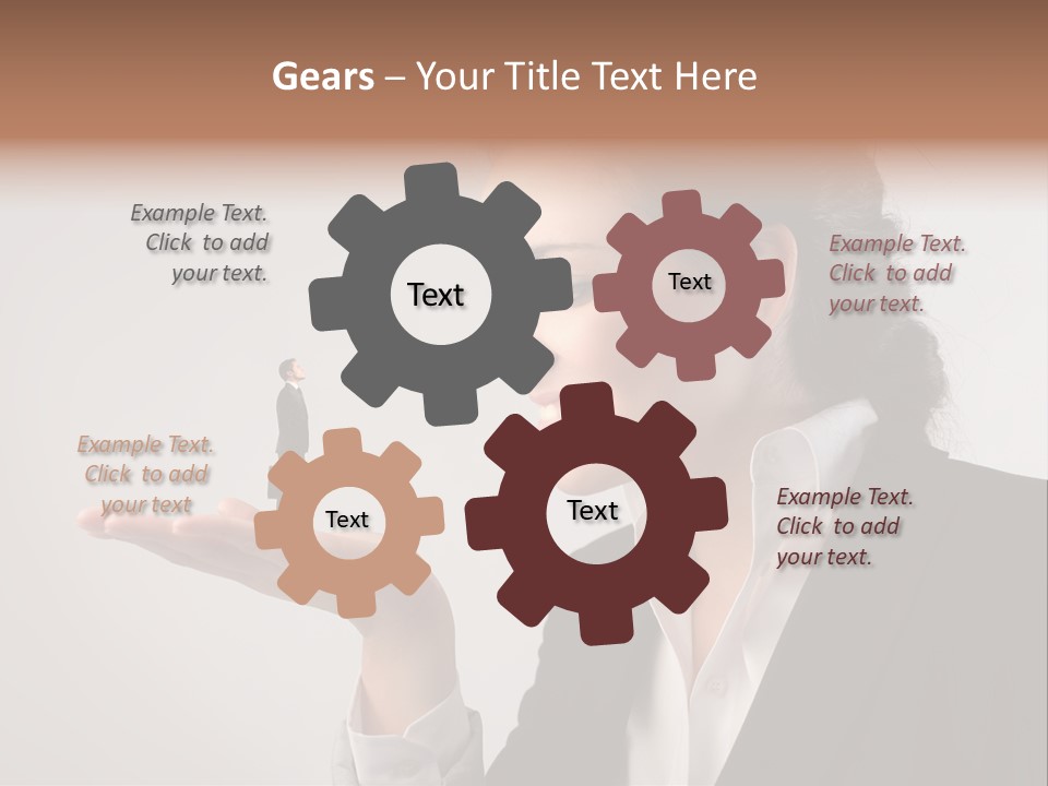 A Woman Holding A Small Toy In Her Hand PowerPoint Template