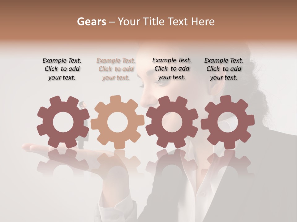 A Woman Holding A Small Toy In Her Hand PowerPoint Template