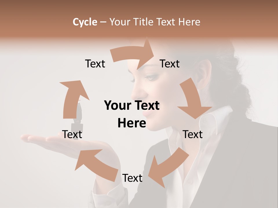 A Woman Holding A Small Toy In Her Hand PowerPoint Template