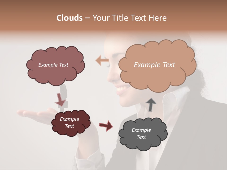 A Woman Holding A Small Toy In Her Hand PowerPoint Template