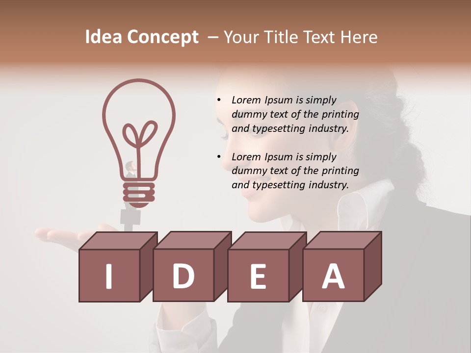 A Woman Holding A Small Toy In Her Hand PowerPoint Template