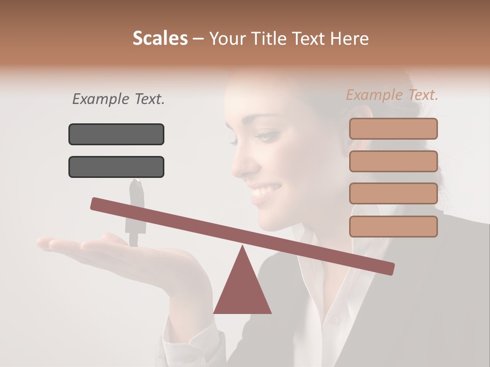 A Woman Holding A Small Toy In Her Hand PowerPoint Template